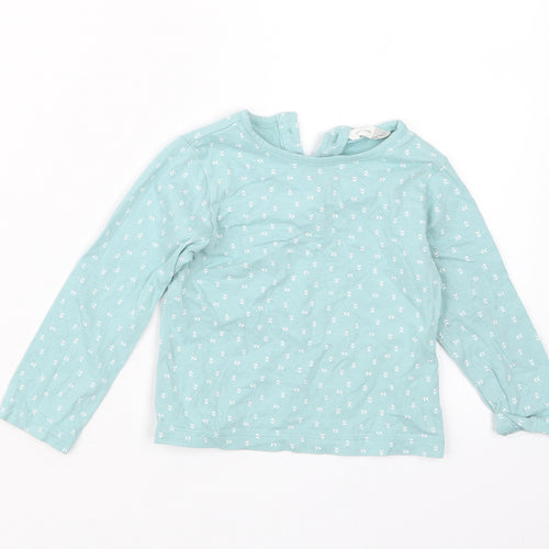 John Lewis Girls Blue Geometric  Basic T-Shirt Size 9-12 Months