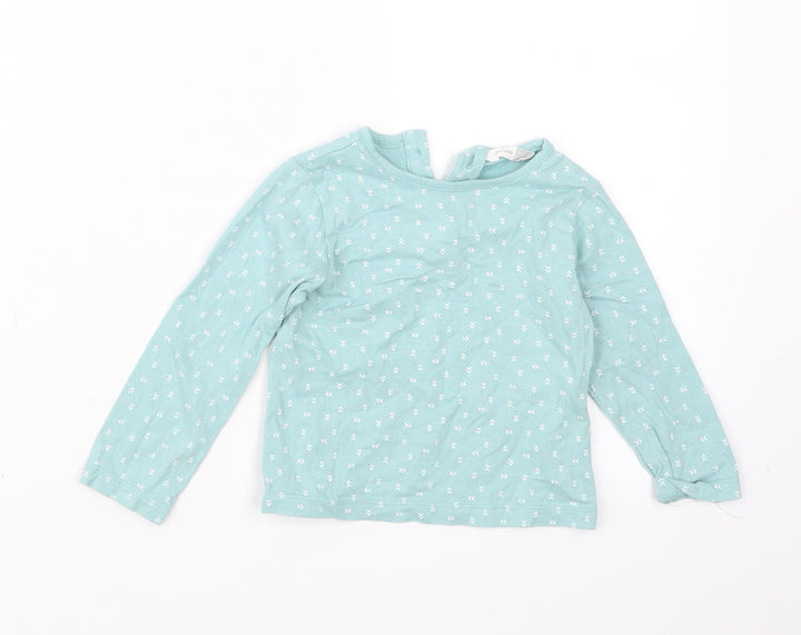 John Lewis Girls Blue Geometric Basic T-Shirt Size 9-12 Months