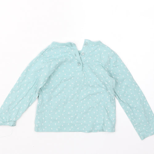 John Lewis Girls Blue Geometric  Basic T-Shirt Size 9-12 Months