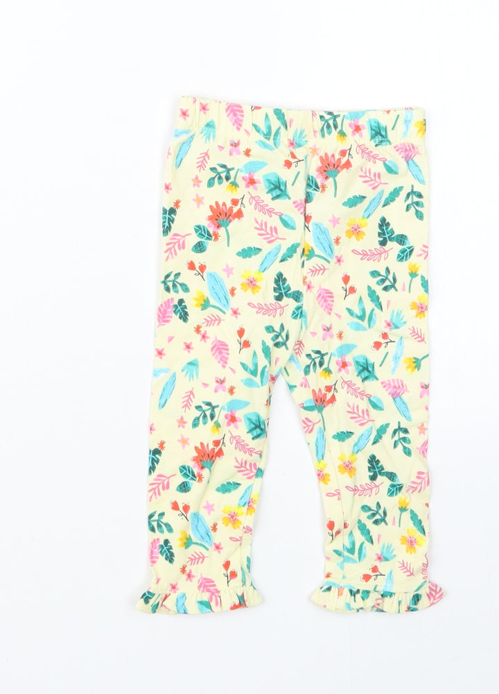 George Girls Ivory Geometric Cargo Trousers Size 6-9 Months