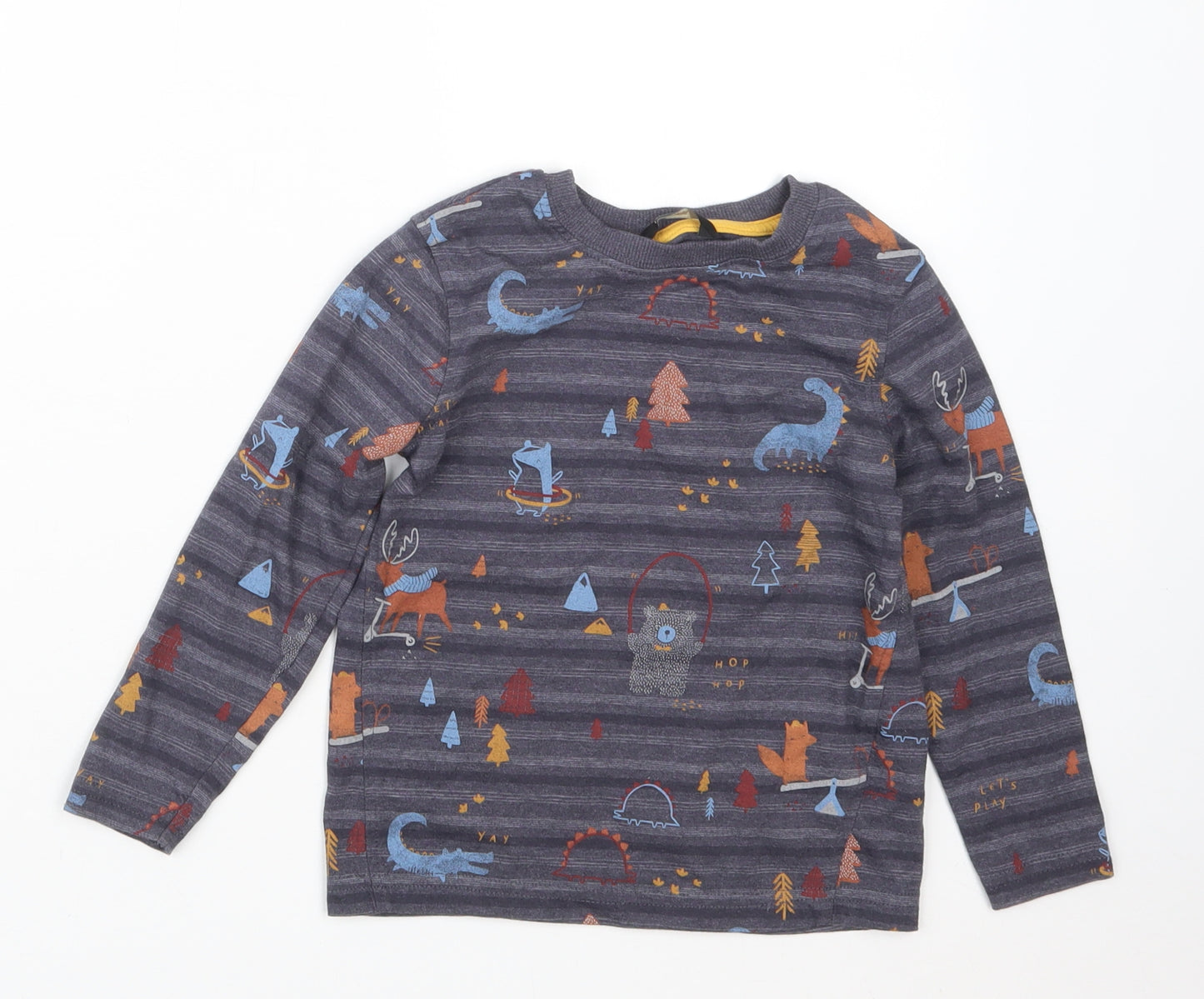 George Boys Grey Geometric   Pyjama Top Size 2-3 Years