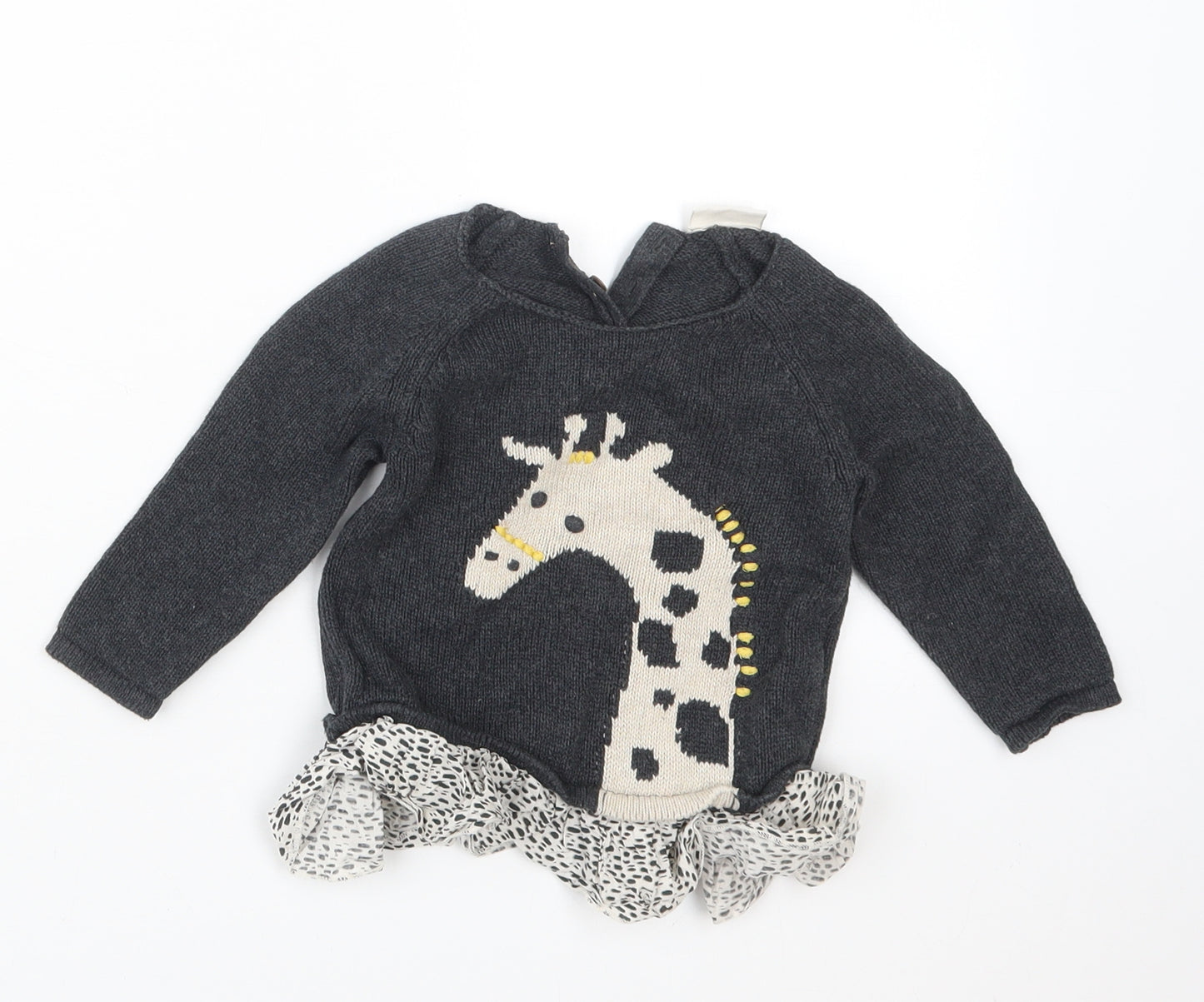 NEXT Girls Grey  Knit Pullover Jumper Size 9-12 Months