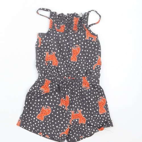 George Girls Grey Geometric  Dress Set Outfit/Set Size 12-18 Months  - Cats