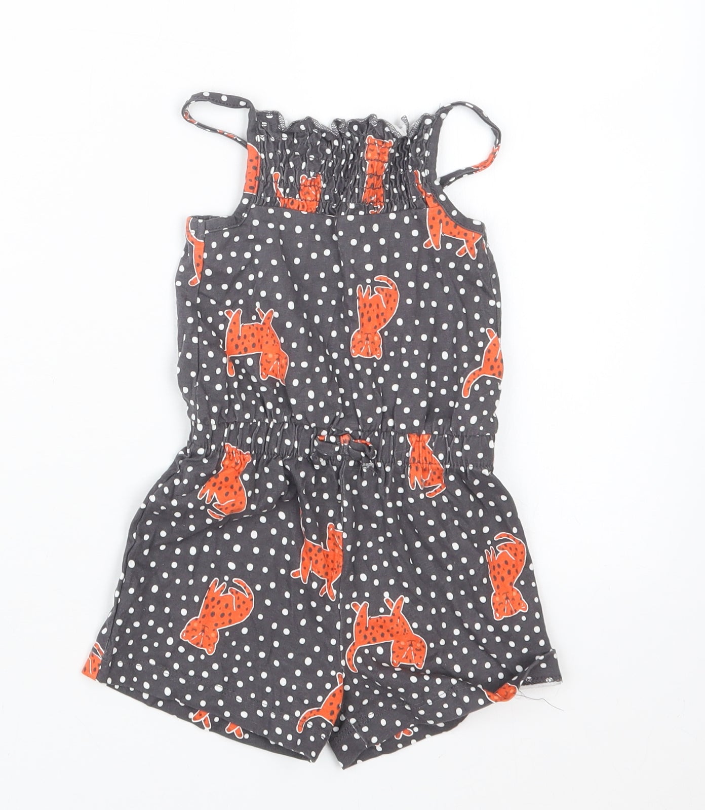 George Girls Grey Geometric  Dress Set Outfit/Set Size 12-18 Months  - Cats