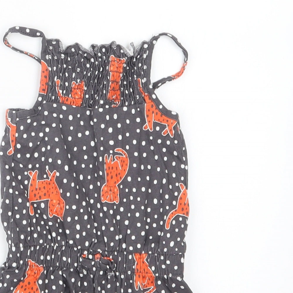 George Girls Grey Geometric  Dress Set Outfit/Set Size 12-18 Months  - Cats