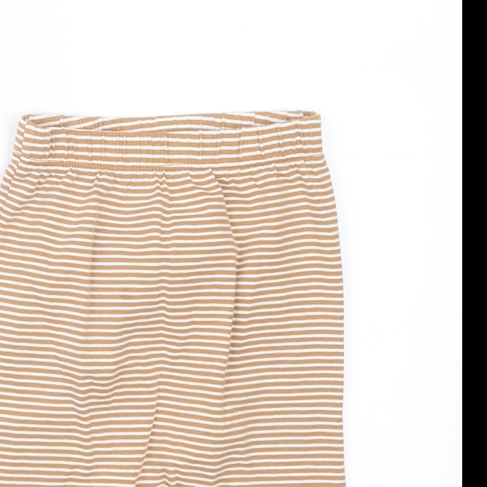 TU Boys Beige Striped  Capri Trousers Size 6-9 Months