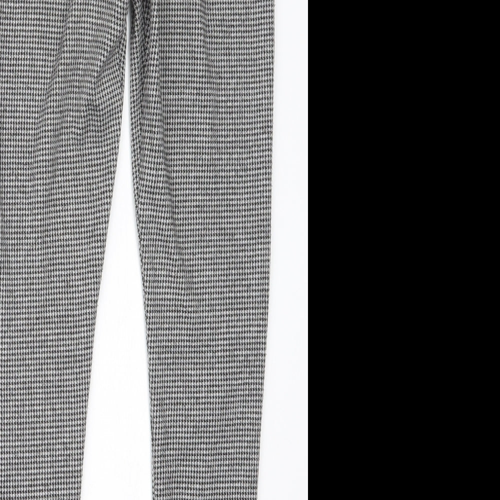 Miss Selfridge Womens Black Houndstooth  Trousers  Size 10 L26.5 in