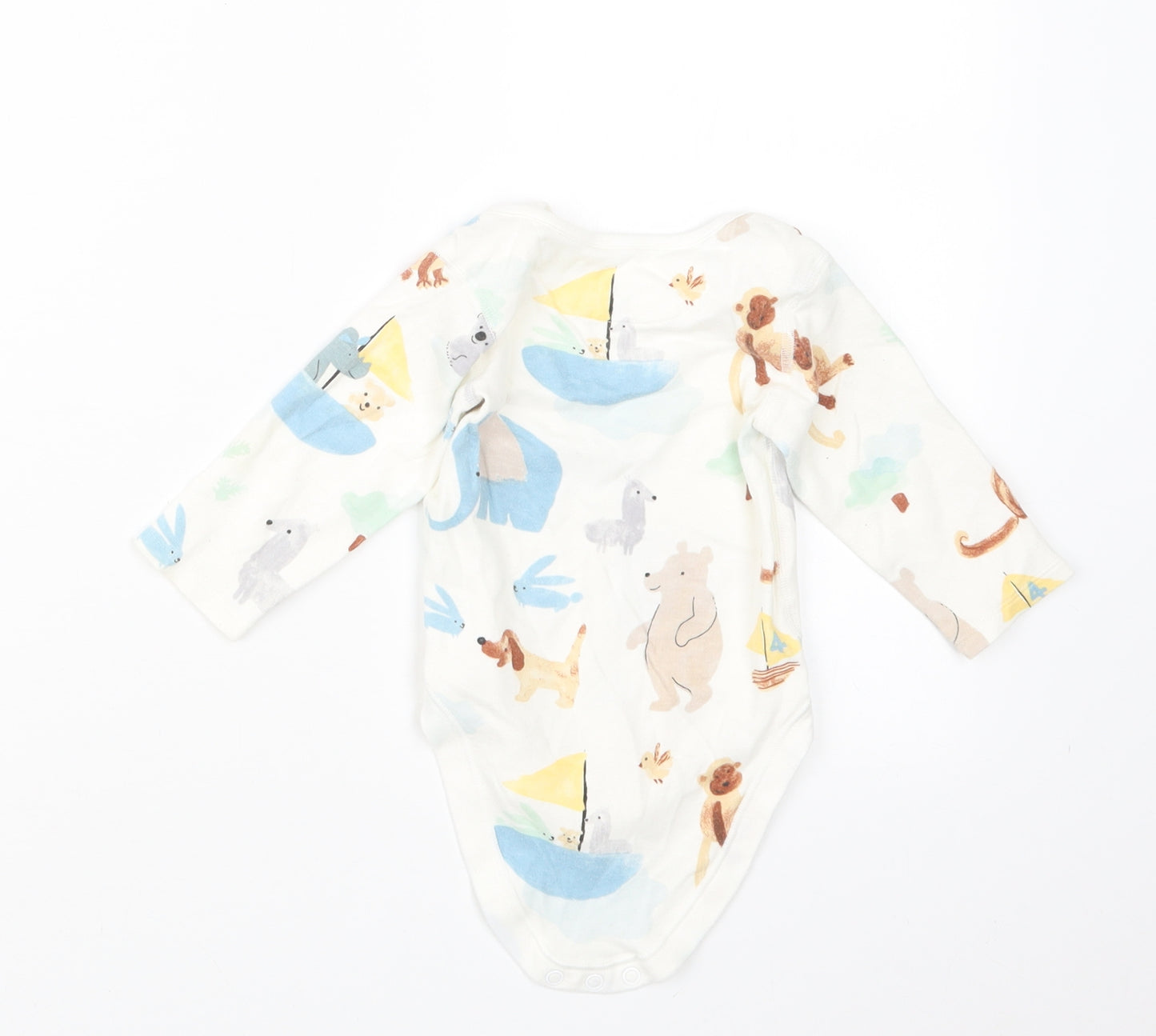 Marks and Spencer Baby White Geometric  Babygrow One-Piece Size 9-12 Months