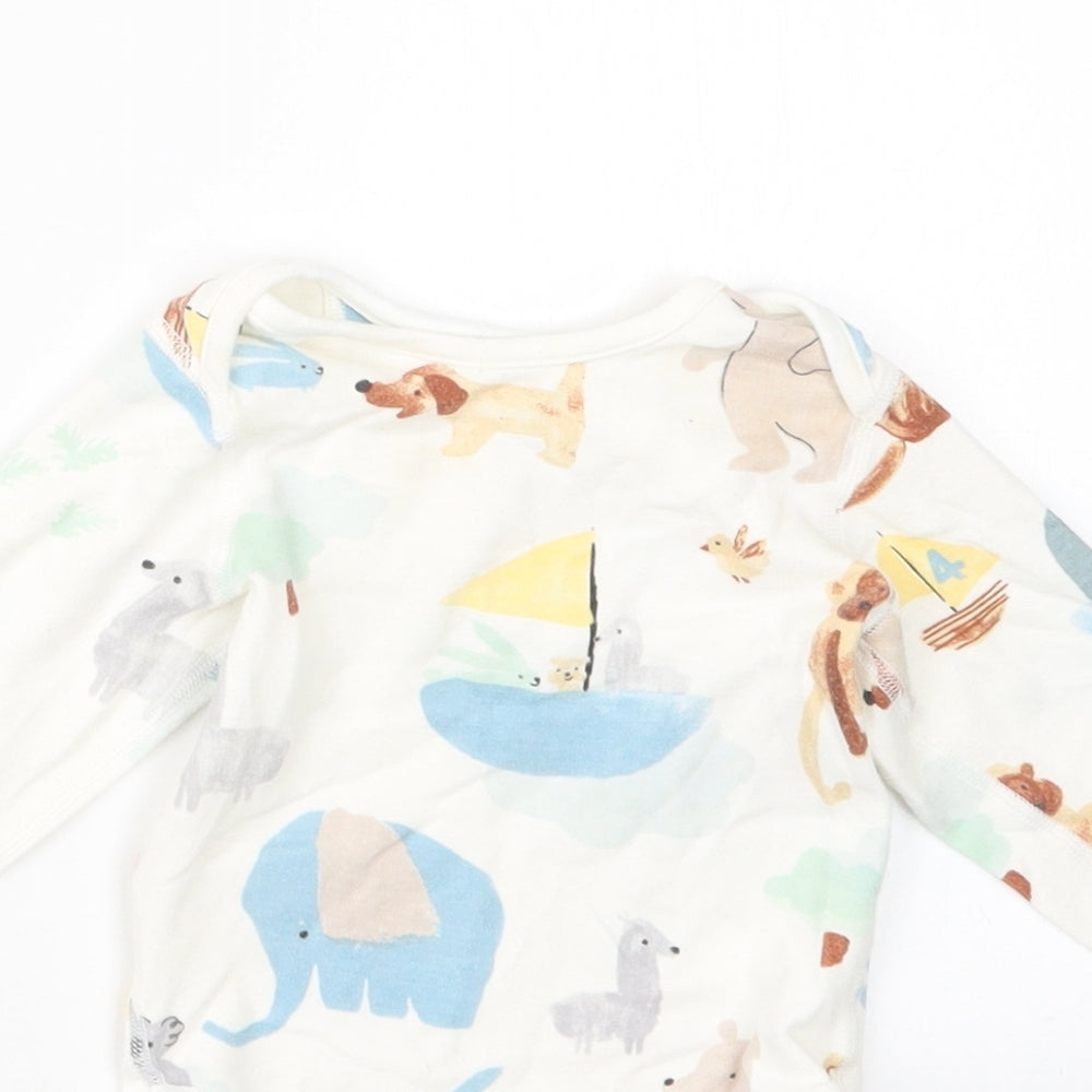 Marks and Spencer Baby White Geometric  Babygrow One-Piece Size 9-12 Months