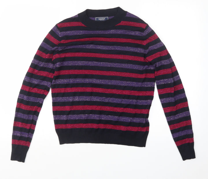 Maine Womens Blue Pullover Jumper Size 12