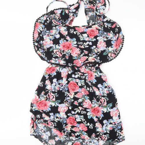 Select Womens Black Floral  Mini  Size 10