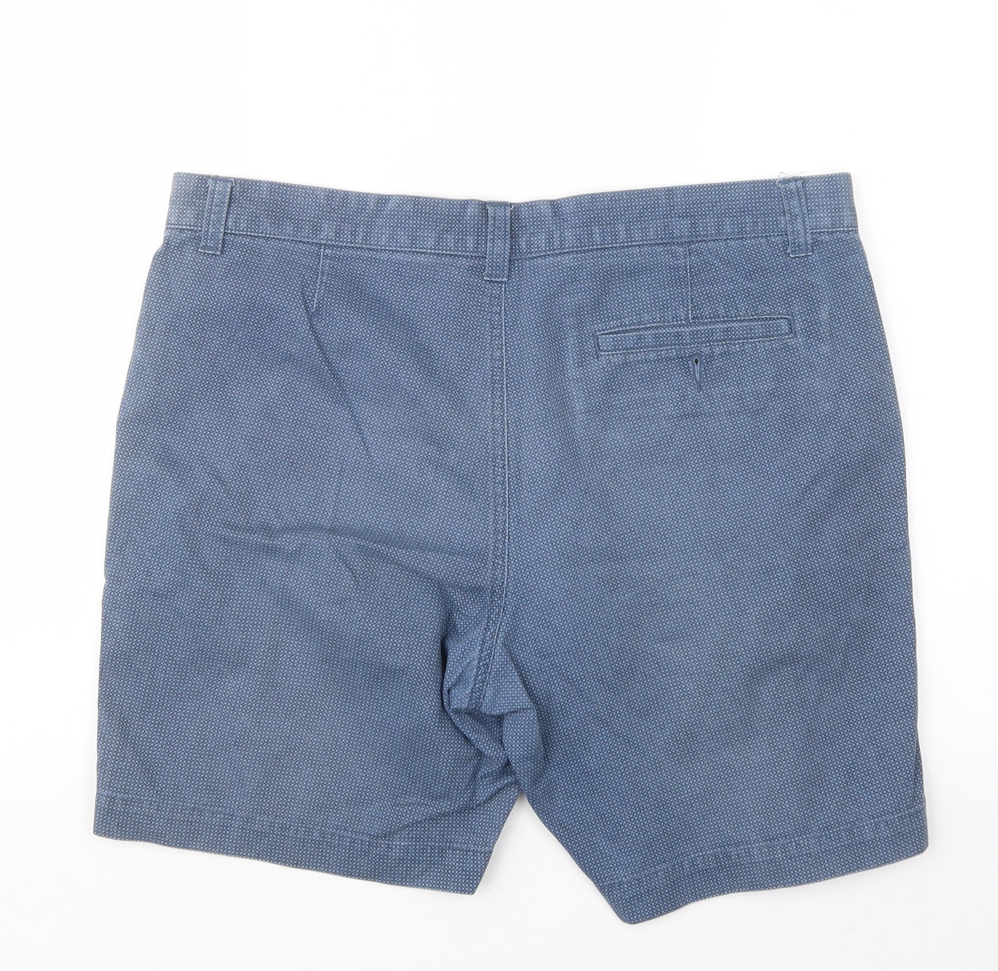 Marks and Spencer Mens Blue Geometric  Chino Shorts Size 36