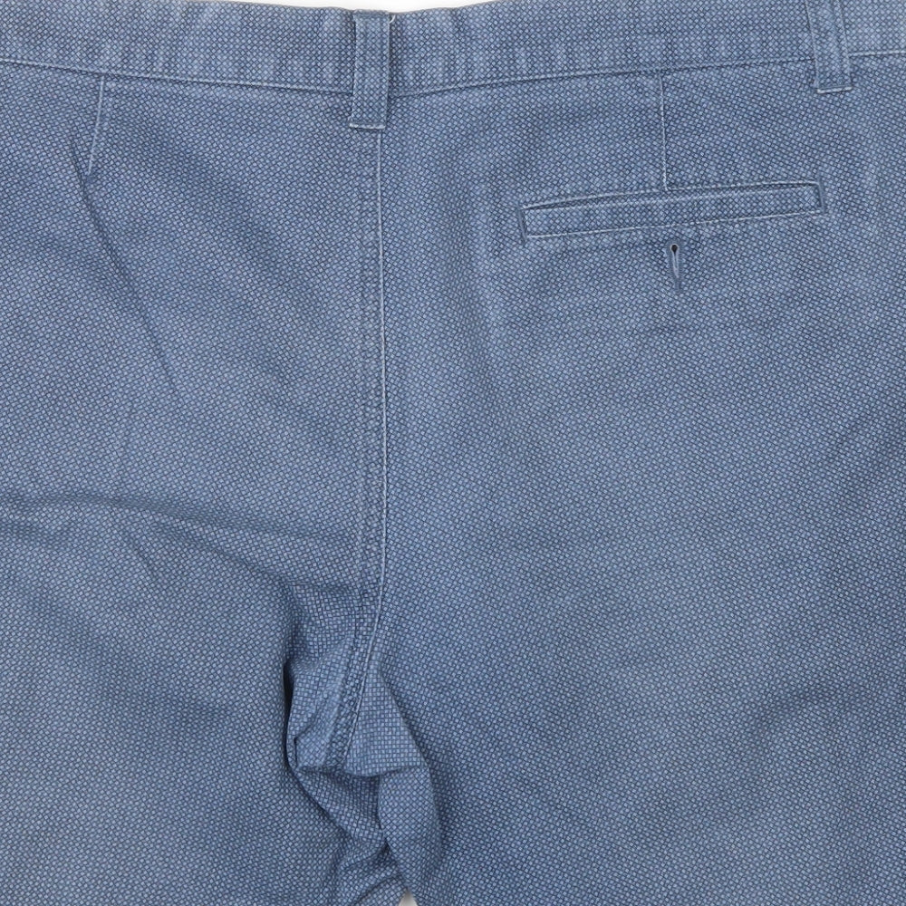 Marks and Spencer Mens Blue Geometric  Chino Shorts Size 36