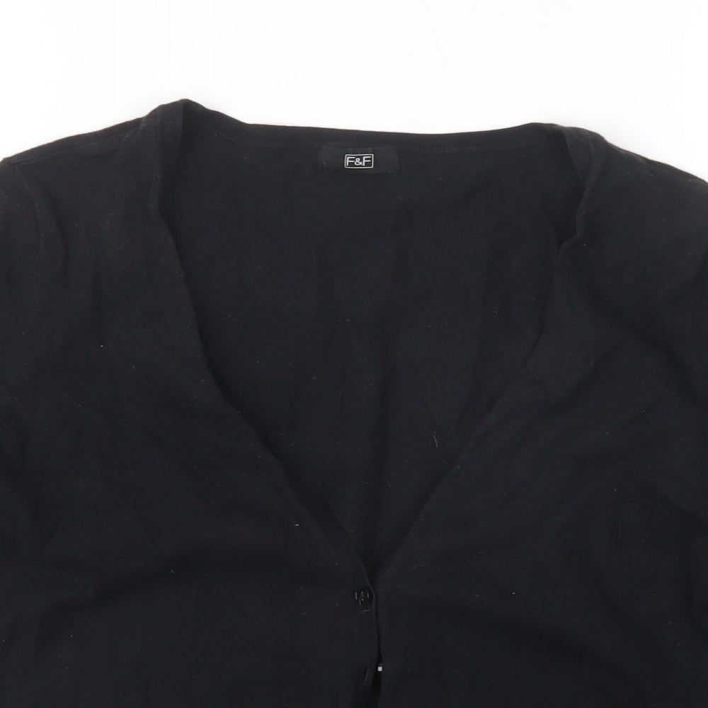 F&F Womens Black  Knit Cardigan Jumper Size 12
