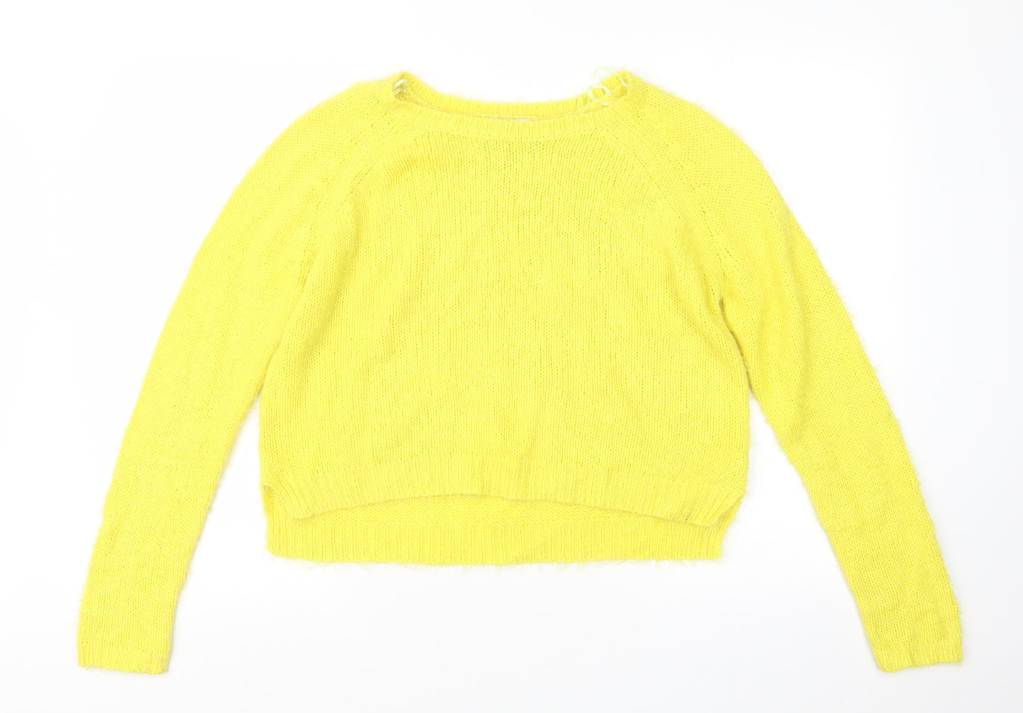 Papaya Womens Yellow  Knit Pullover Jumper Size M