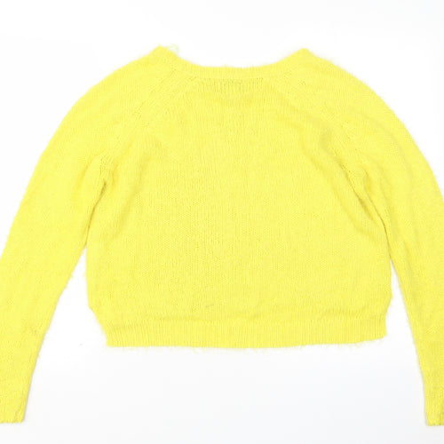 Papaya Womens Yellow  Knit Pullover Jumper Size M
