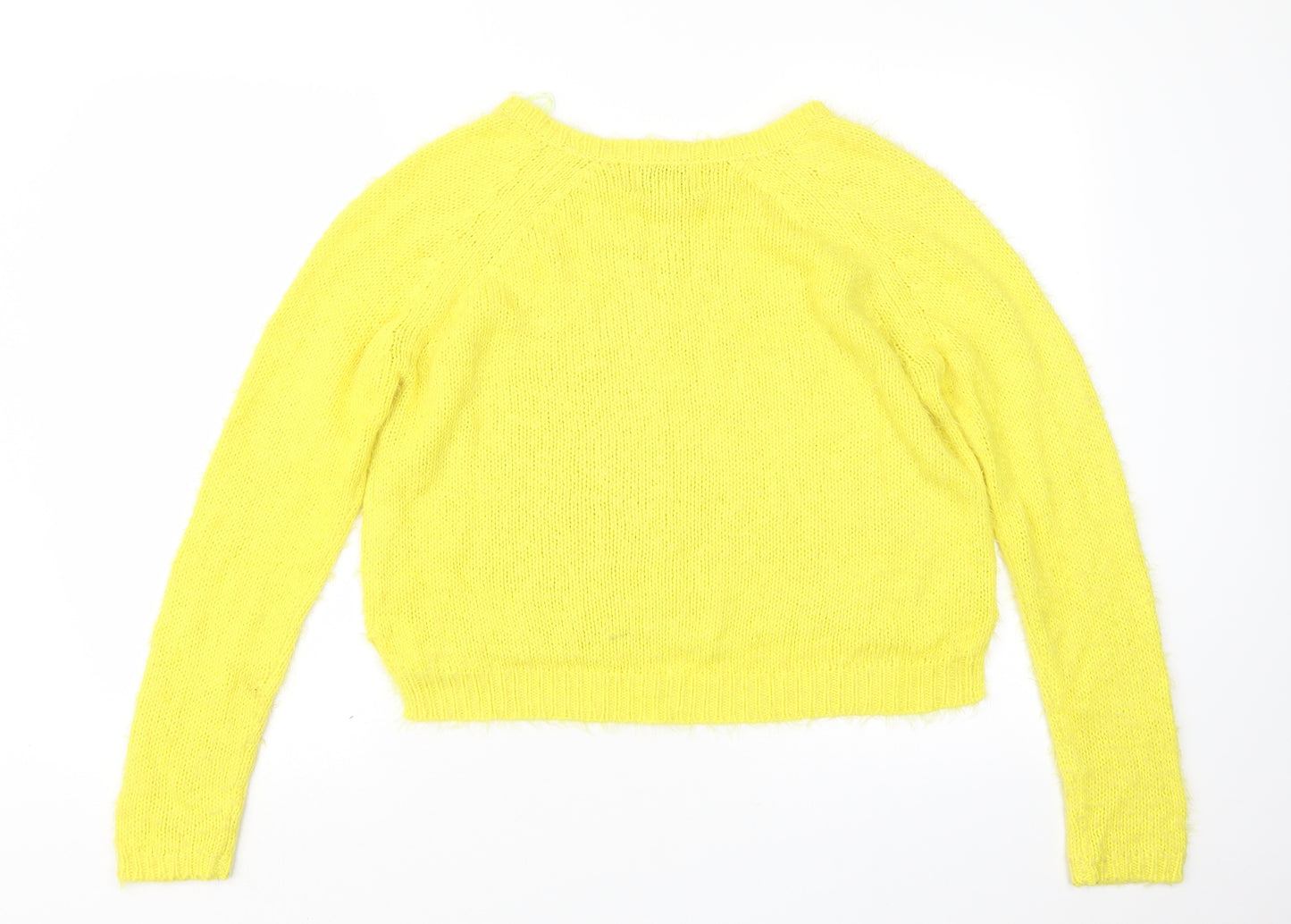 Papaya Womens Yellow  Knit Pullover Jumper Size M