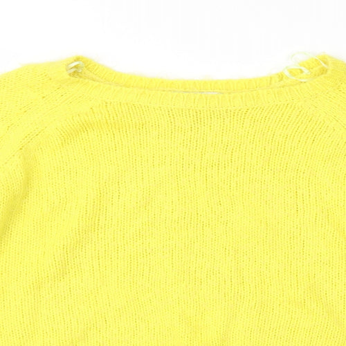 Papaya Womens Yellow  Knit Pullover Jumper Size M