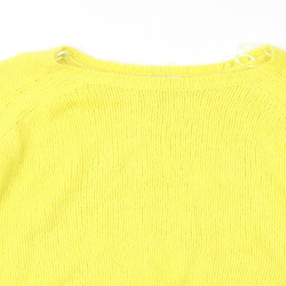 Papaya Womens Yellow  Knit Pullover Jumper Size M