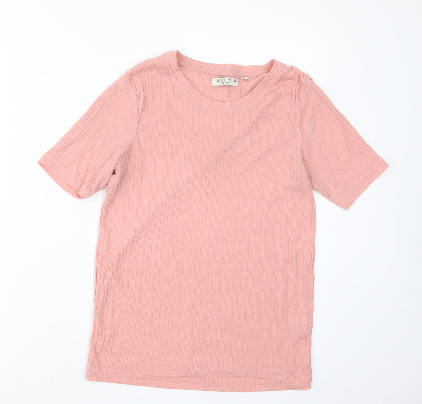 Brave Soul Womens Pink   Basic T-Shirt Size L