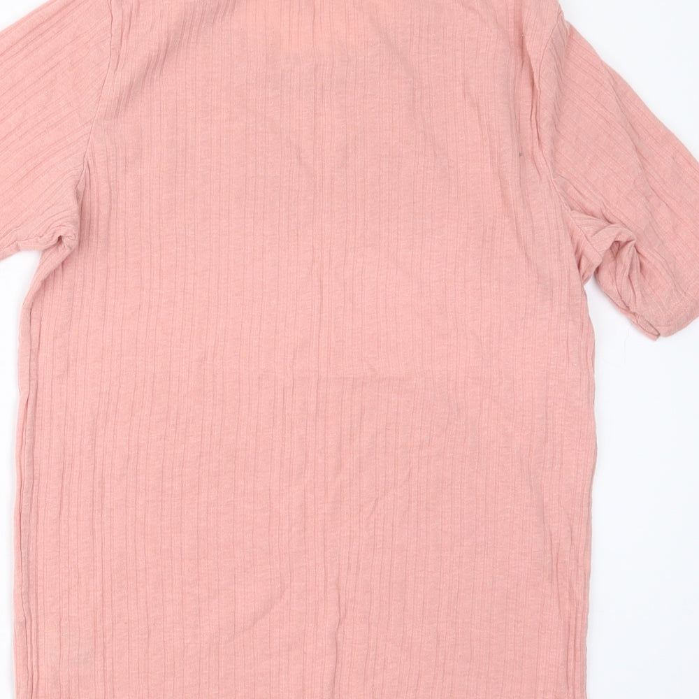 Brave Soul Womens Pink   Basic T-Shirt Size L