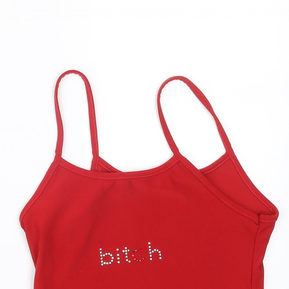 Preworn Womens Red   Cropped T-Shirt Size S