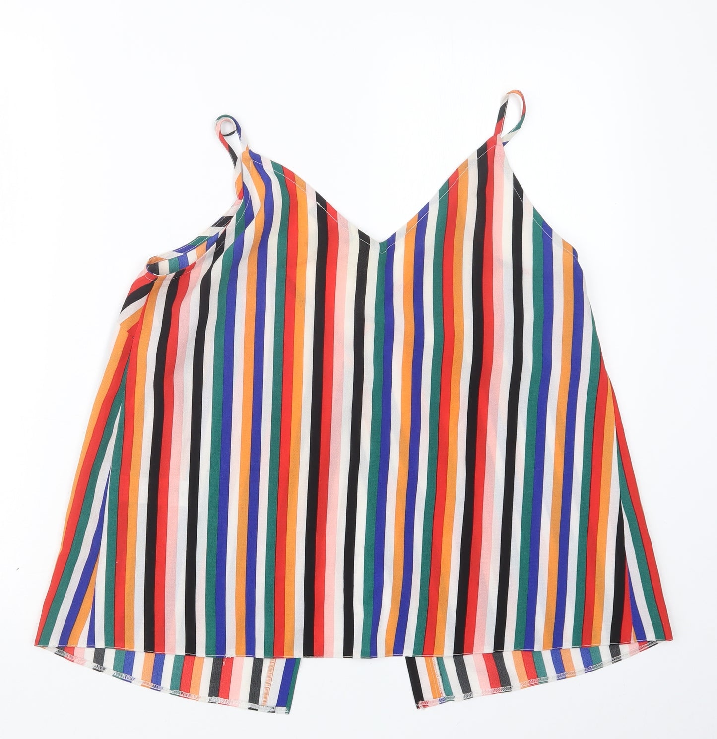 New Look Womens Red Striped  Basic Button-Up Size 12