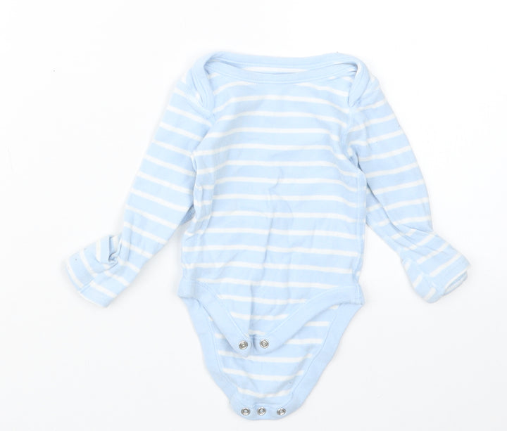 Marks and Spencer Boys Blue Striped Babygrow One-Piece Size 3-6 Months