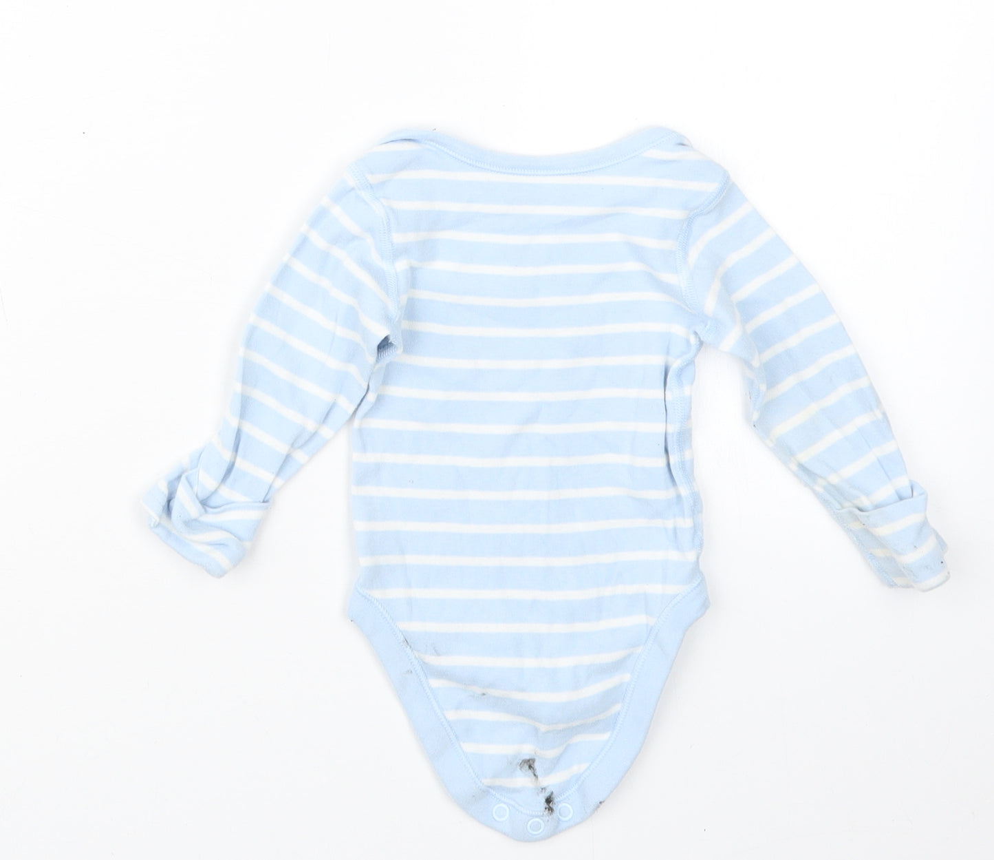 Marks and Spencer Boys Blue Striped  Babygrow One-Piece Size 3-6 Months