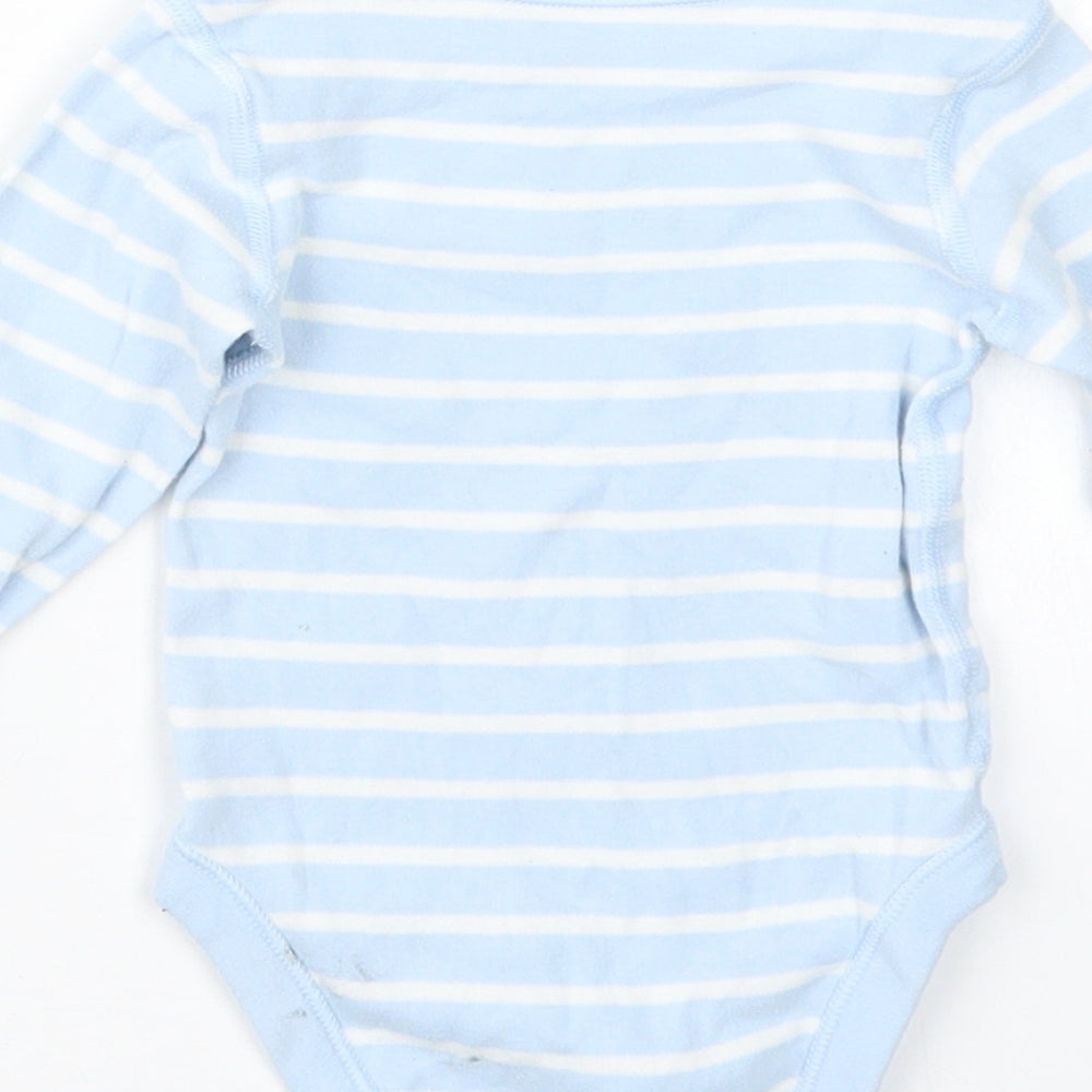 Marks and Spencer Boys Blue Striped  Babygrow One-Piece Size 3-6 Months