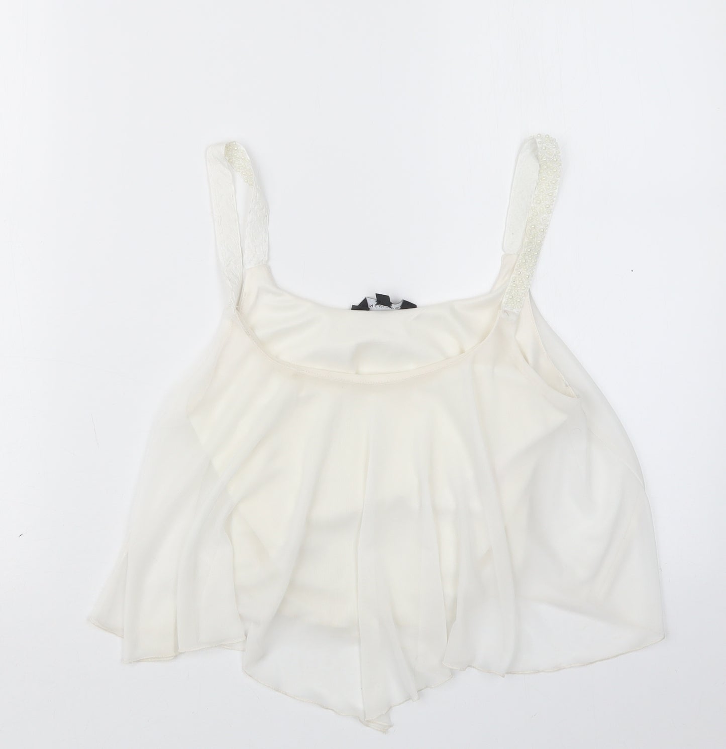 New Look Womens White   Cropped T-Shirt Size 10