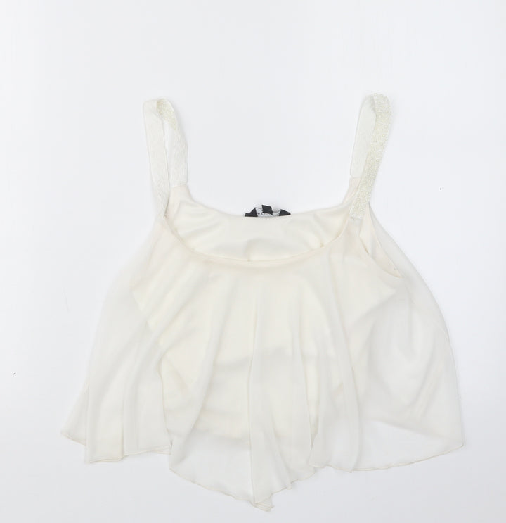 New Look Womens White   Cropped T-Shirt Size 10
