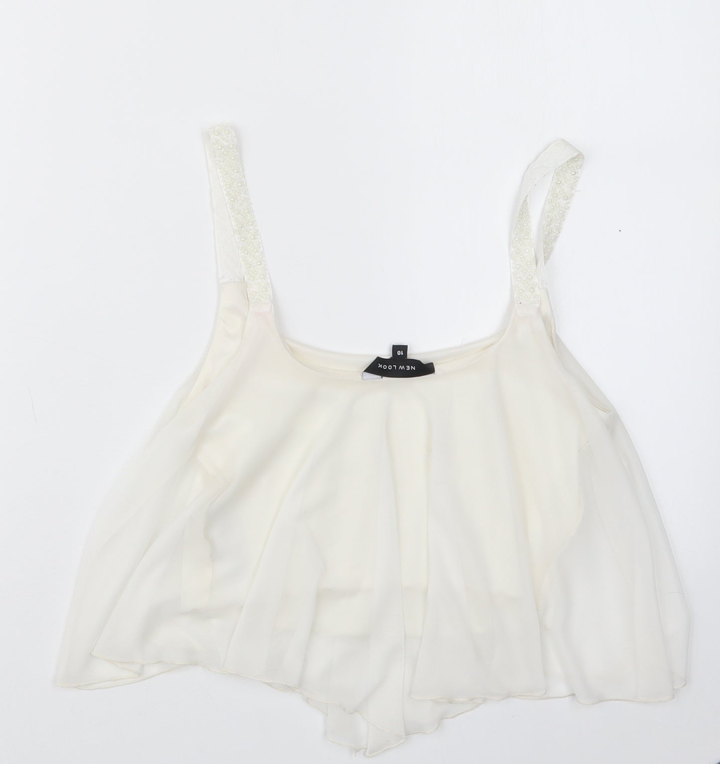 New Look Womens White   Cropped T-Shirt Size 10