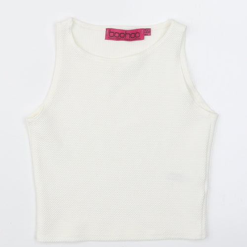 Boohoo Womens Ivory   Basic T-Shirt Size 6