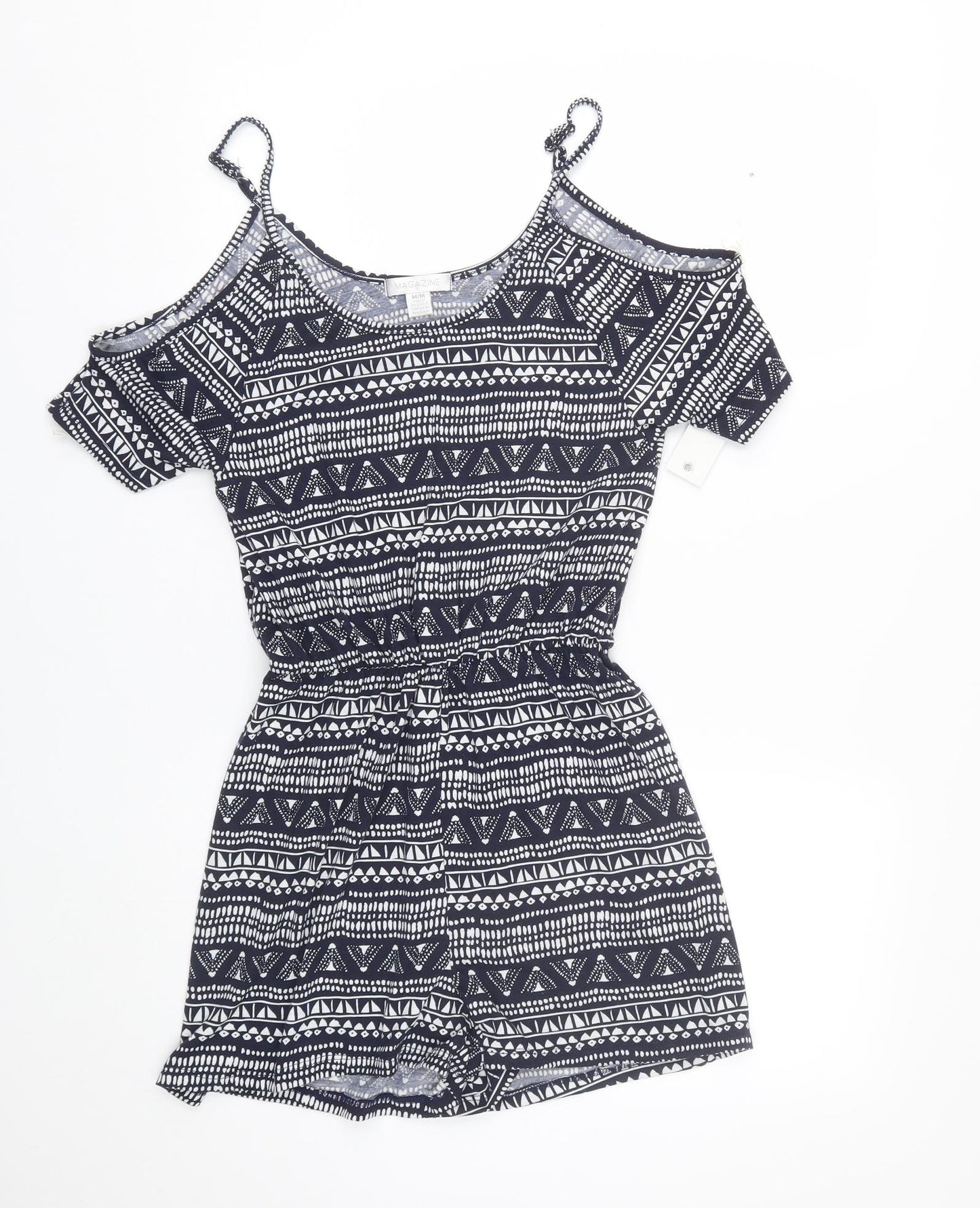Magazine Womens Blue Fair Isle  Jumpsuit One-Piece Size M