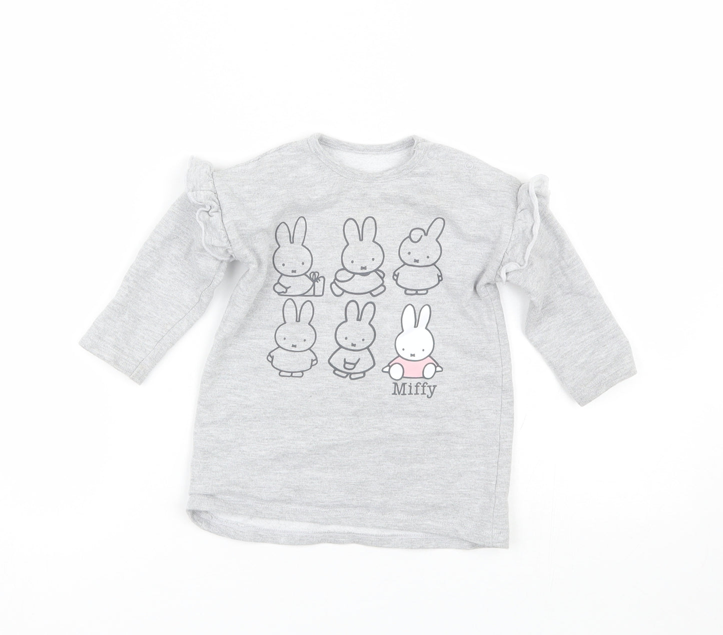 George Girls Grey   Pullover Jumper Size 9-12 Months  - Miffy
