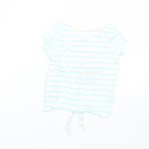 Disney Girls Blue Striped  Basic T-Shirt Size 9-12 Months  - Minnie Mouse