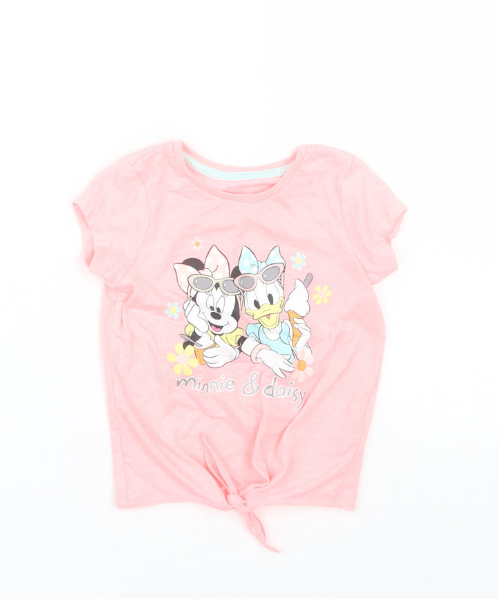 Disney Girls Pink Basic T-Shirt Size 9-12 Months - Minnie Mouse