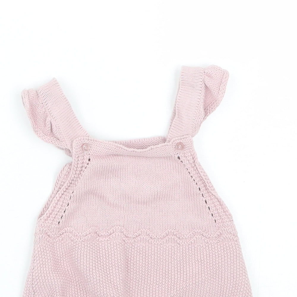 Little Nutmeg Girls Pink   Dungaree One-Piece Size 18-24 Months