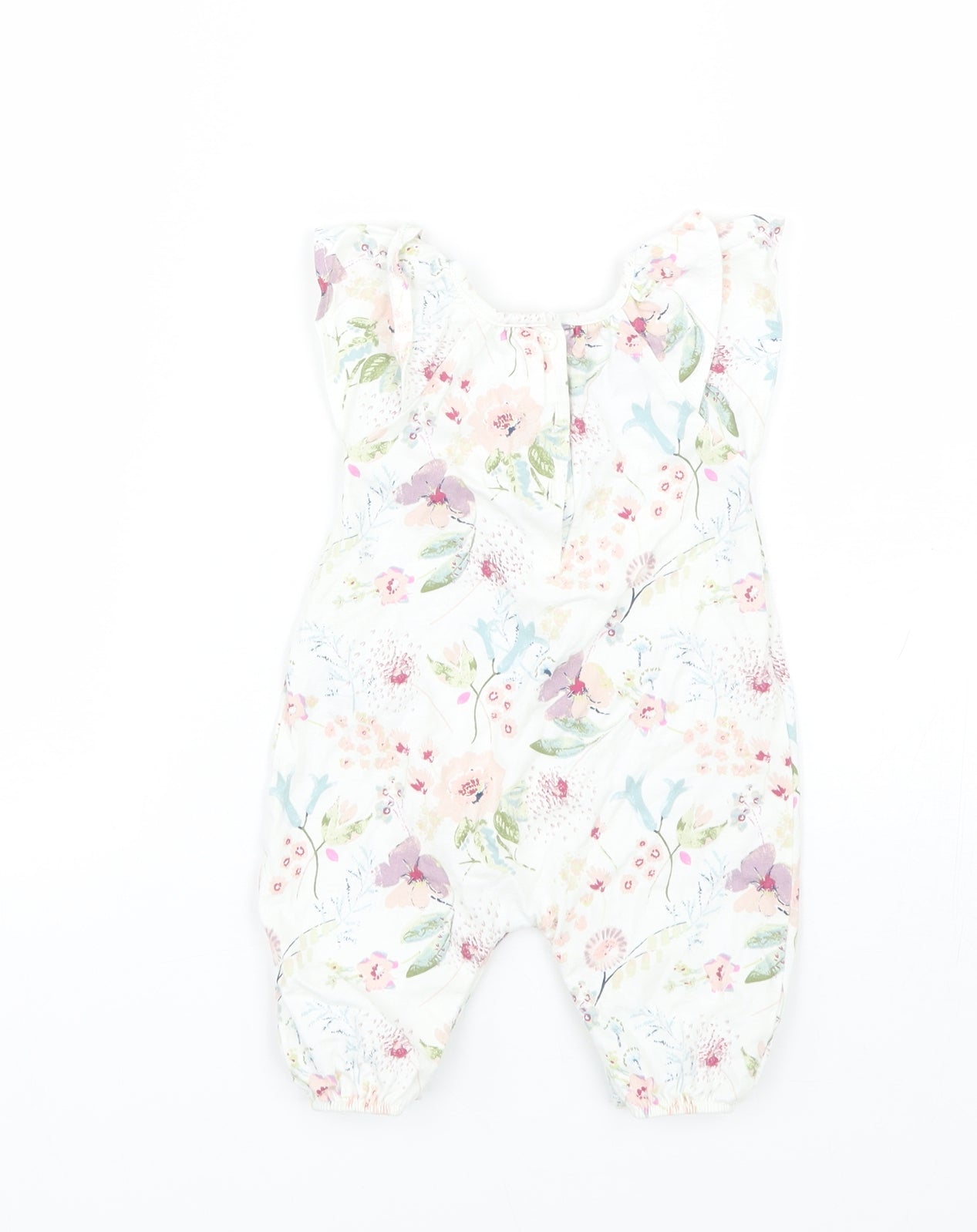 NEXT Girls White Floral  Coverall One-Piece Size 0-3 Months  - 0-1 Months