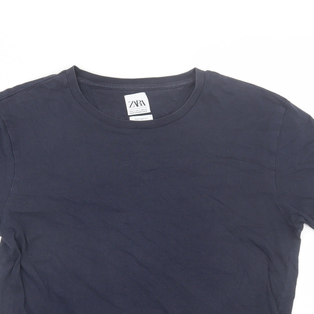 Zara Mens Blue    T-Shirt Size S