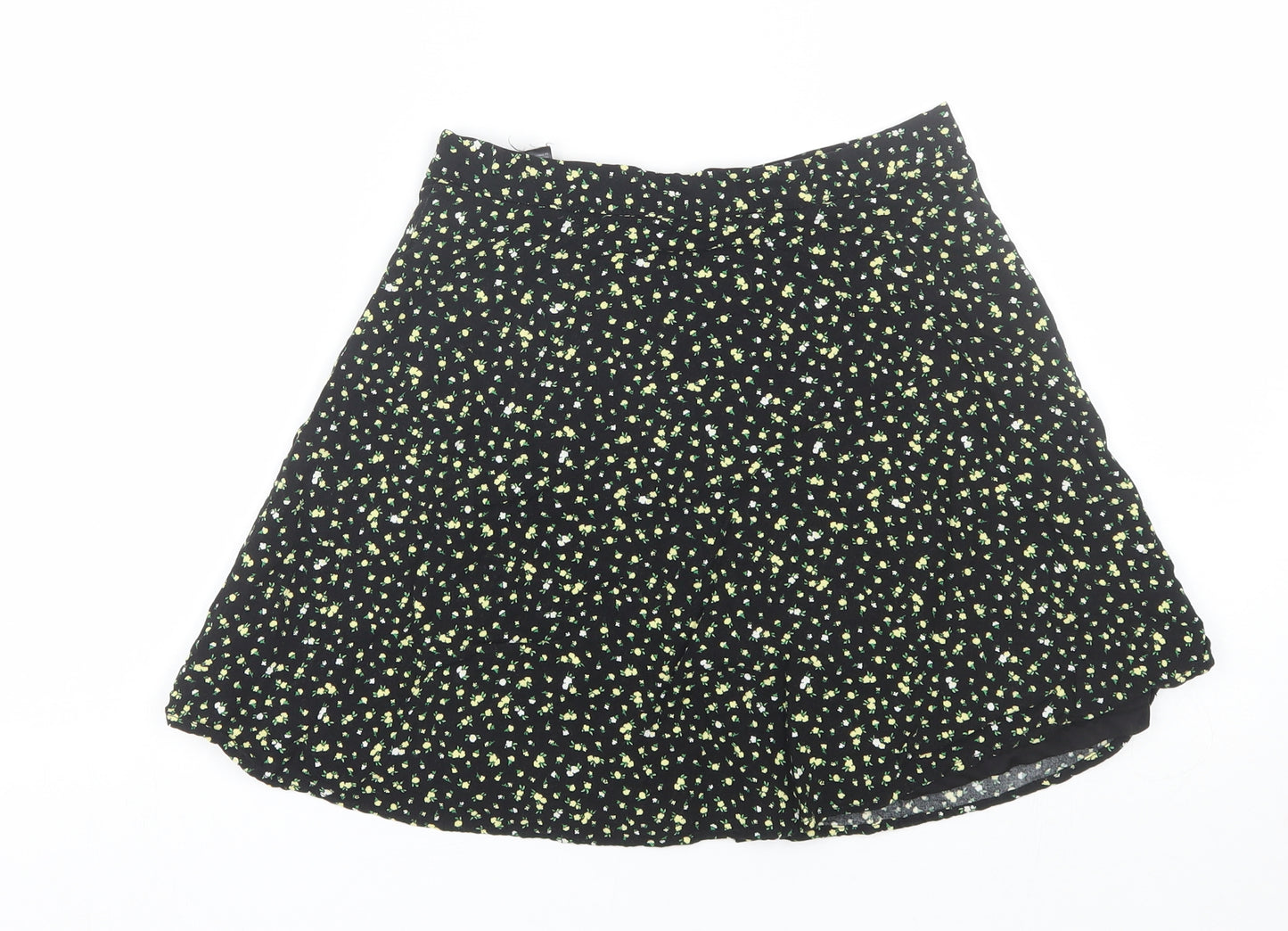 H&M Womens Black Floral  Mini Skirt Size 6