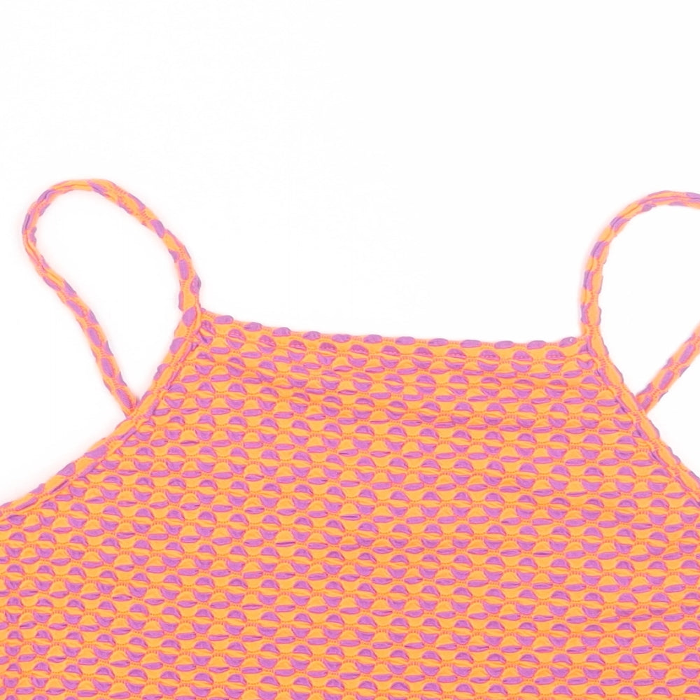 Topshop Womens Multicoloured Striped  Cropped Tank Size 12