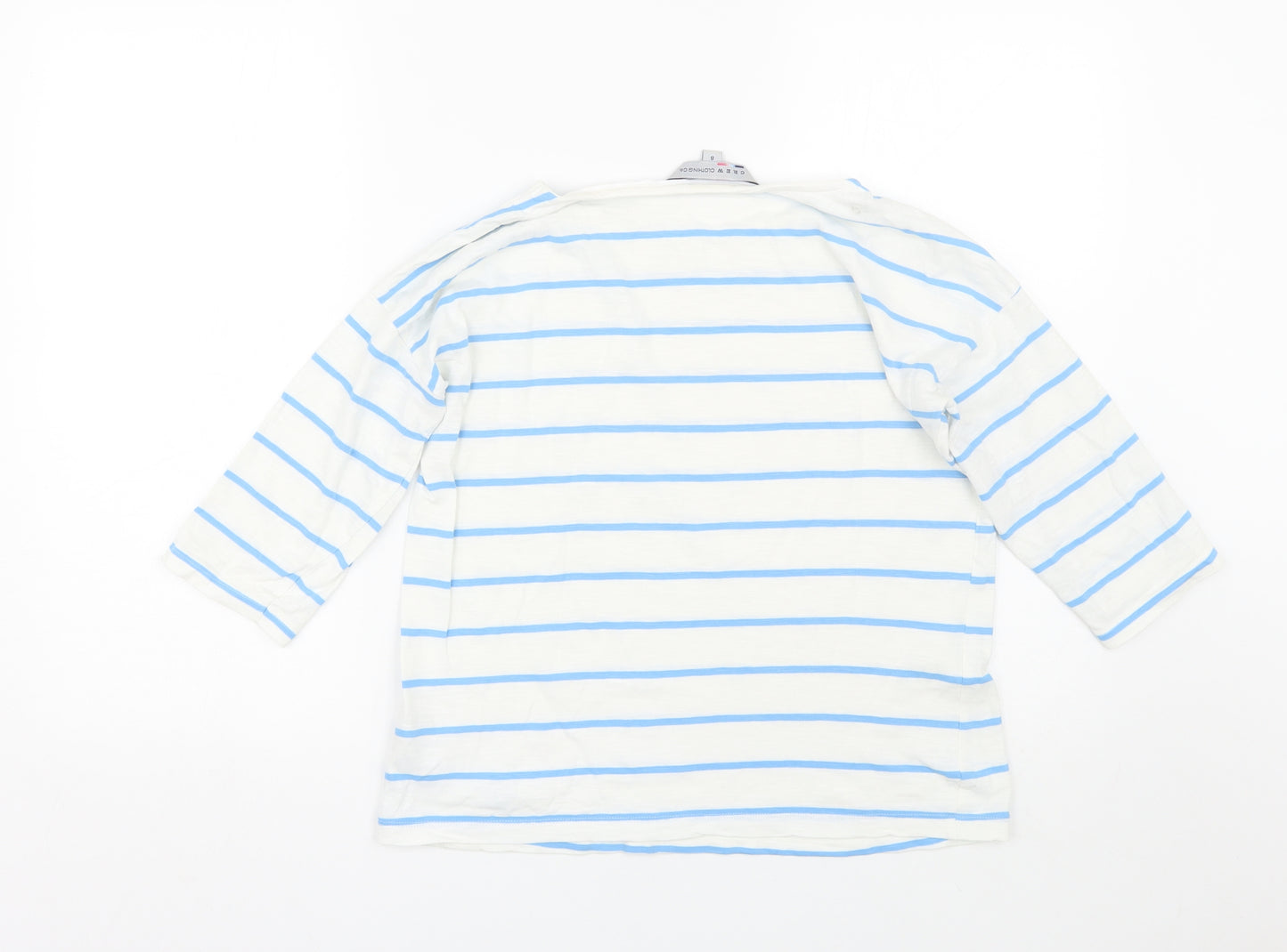 Crew Clothing Womens White Striped  Basic T-Shirt Size 8