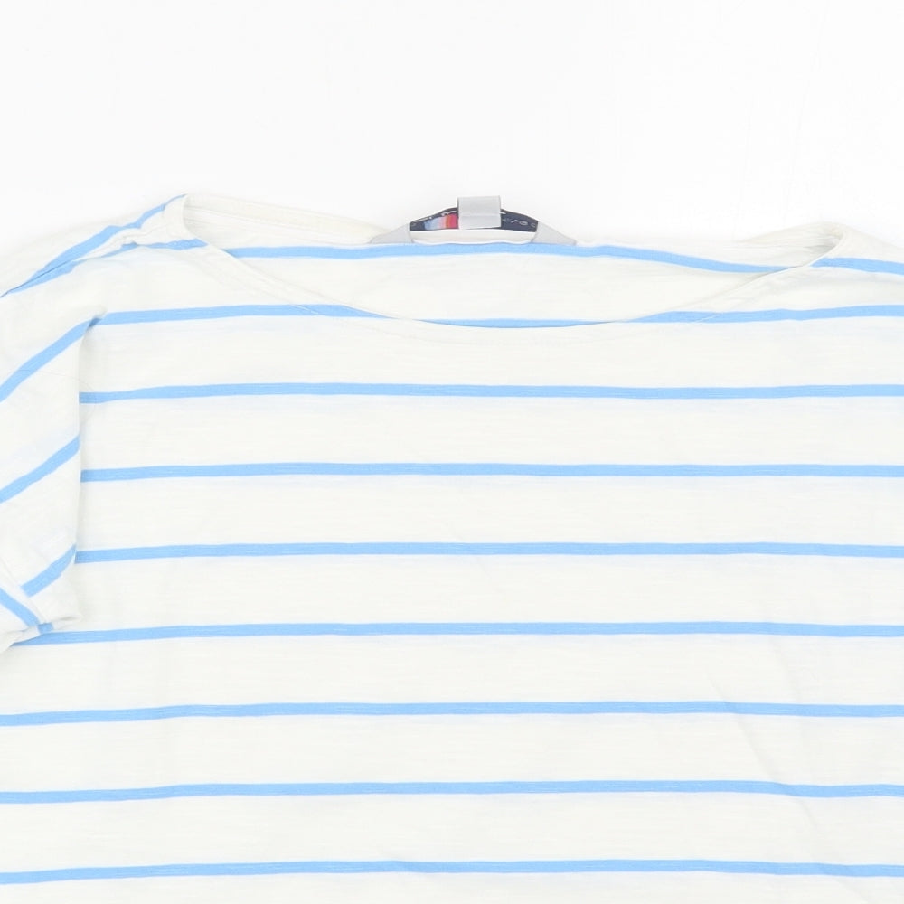 Crew Clothing Womens White Striped  Basic T-Shirt Size 8