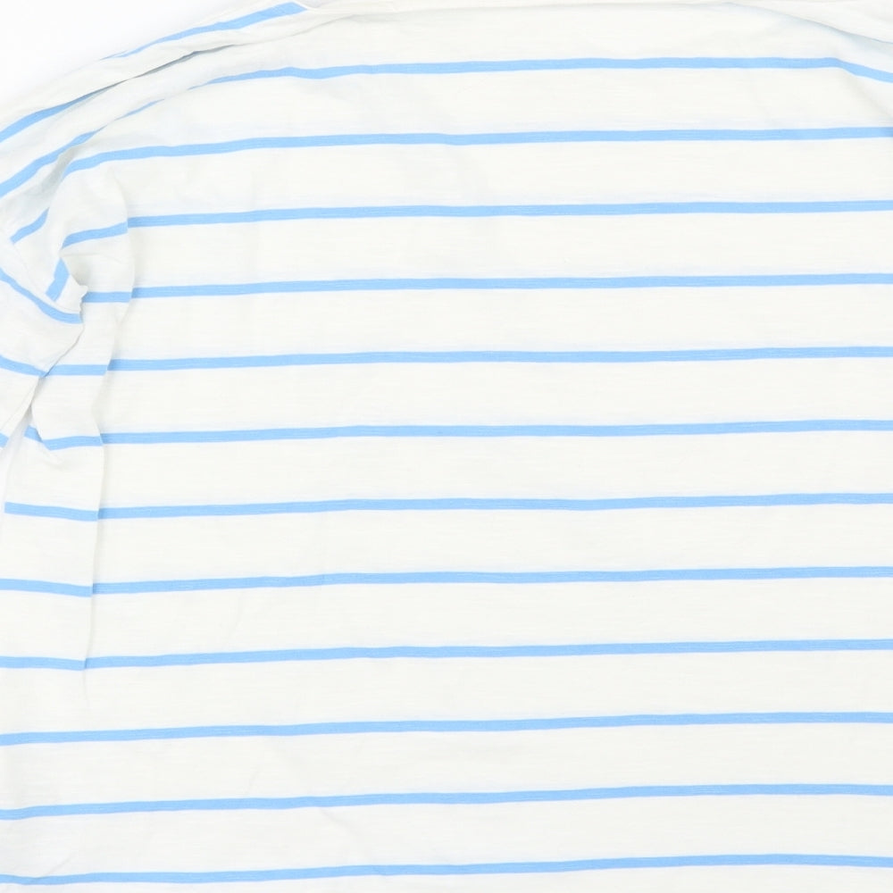 Crew Clothing Womens White Striped  Basic T-Shirt Size 8