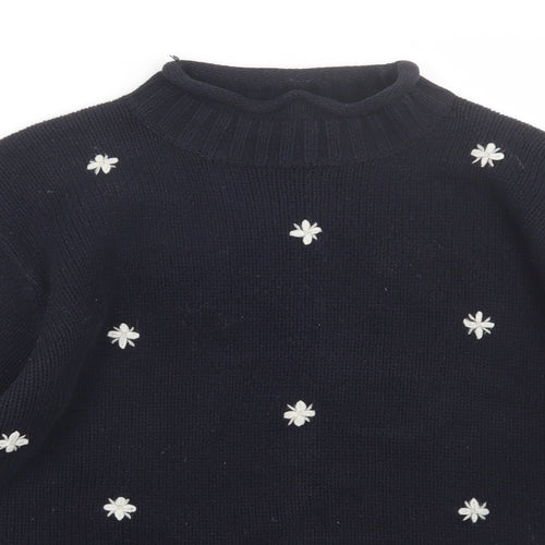 Neutral Territory Womens Black Floral  Pullover Jumper Size M