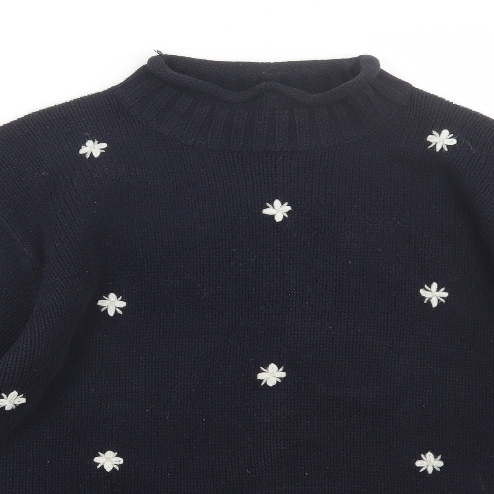 Neutral Territory Womens Black Floral  Pullover Jumper Size M