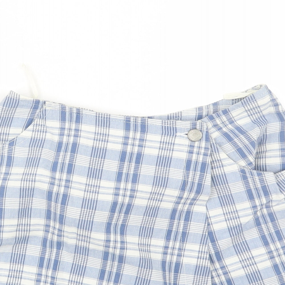 Blue Star Womens Blue Plaid  Cut-Off Shorts Size 12