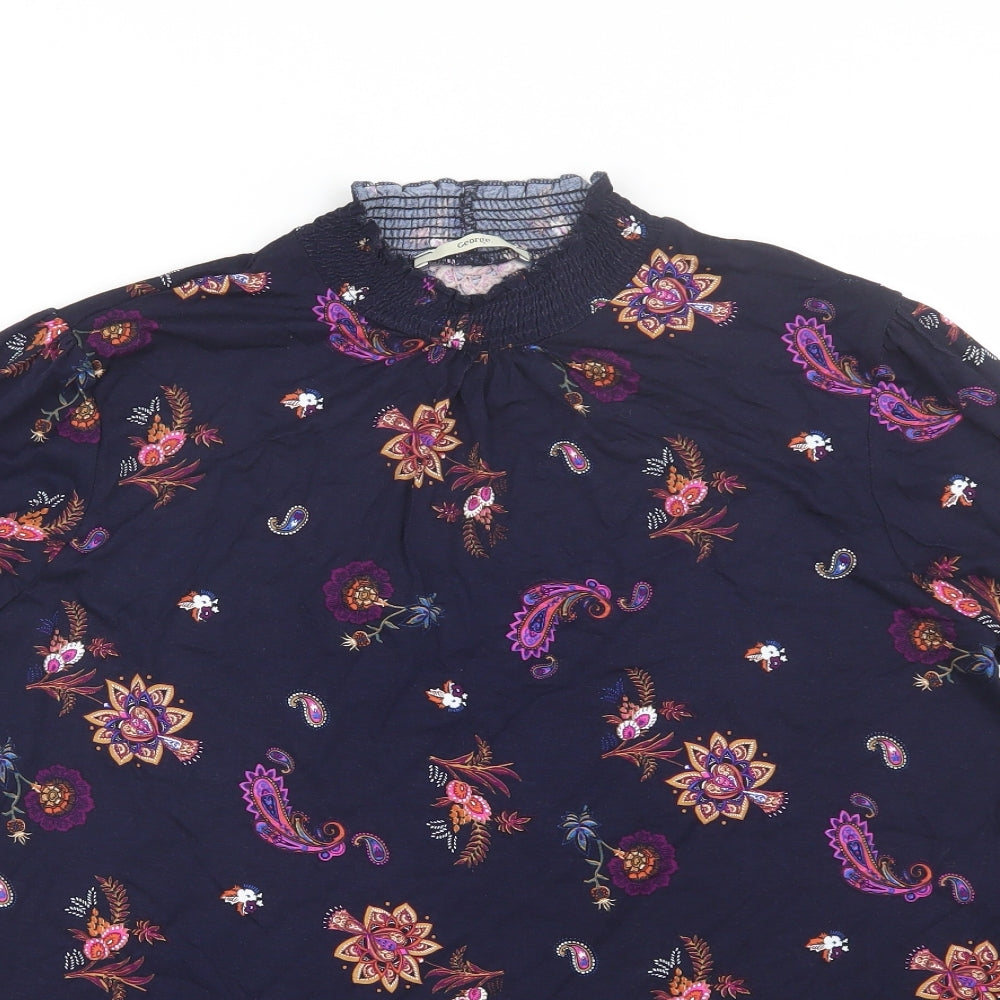 George Womens Blue Paisley  Basic T-Shirt Size 18